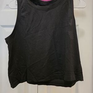 Black Women's Perforated Sleeveless Tank Top